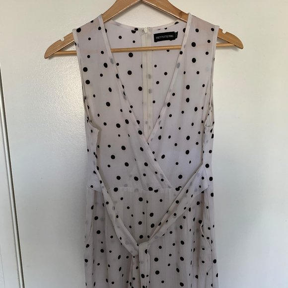 PrettyLittleThing White & Black Polka Dot Jumpsuit - Picture 4 of 10
